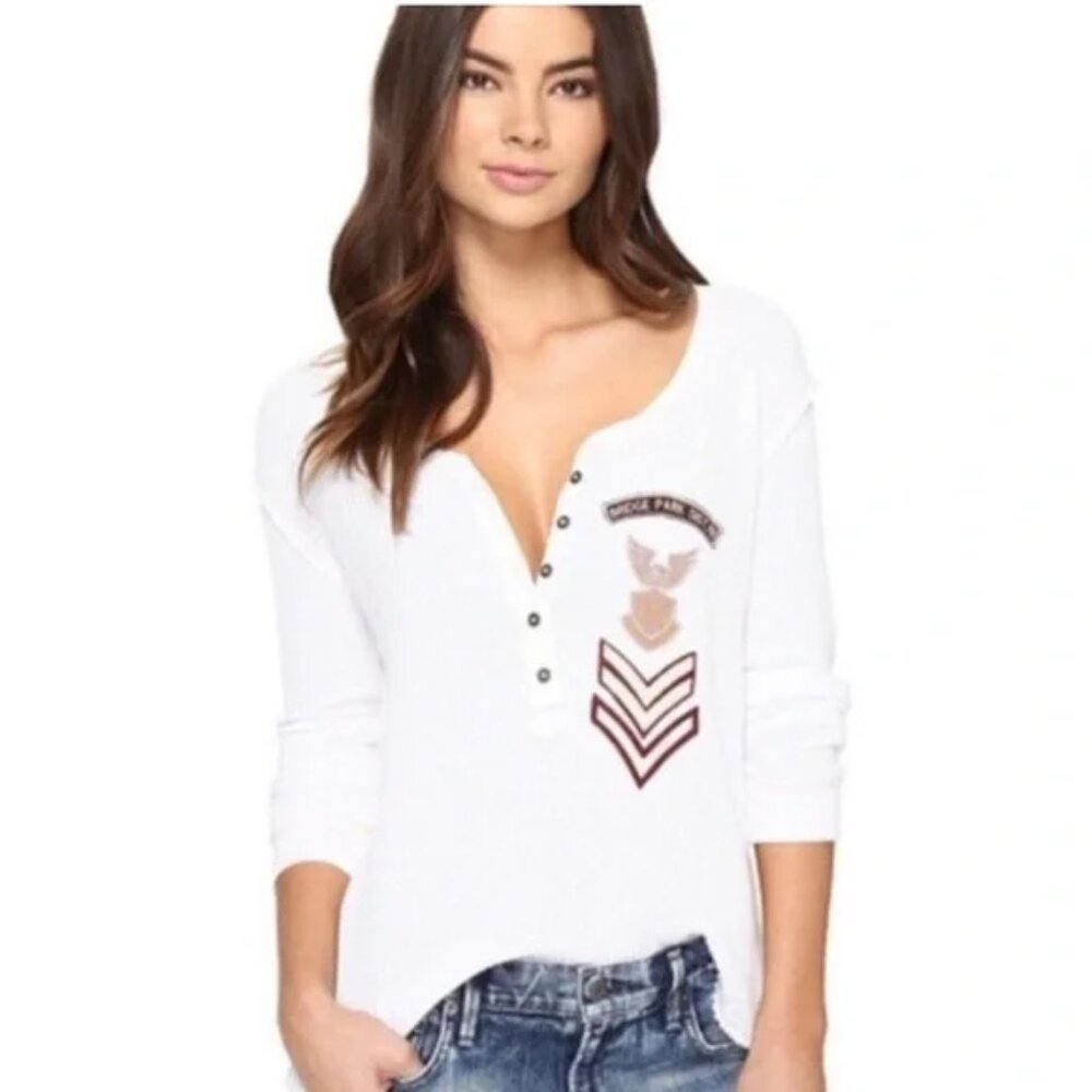 Free People Bridget Thermal White Waffle Knit XS